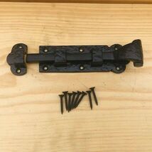 IRON FLAT SLIDING LOCK CABINET DOOR CUPBOARD BOLT SLIDE LATCH BARN BLACK... - $15.99