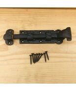 IRON FLAT SLIDING LOCK CABINET DOOR CUPBOARD BOLT SLIDE LATCH BARN BLACK... - $15.99