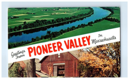 Pioneer Valley Connecticut River and Tobacco Barn Massachusetts Postcard - £4.12 GBP