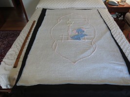 Vintage PUPPY DOG Cotton CHENILLE CRIB COVER BLANKET - 40&quot; x 60&quot; - £11.96 GBP