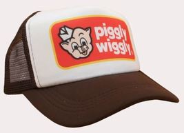 Vintage Piggly Wiggly Trucker Hat Vintage Foam Mesh Cap,Color - Brown / White - £30.10 GBP
