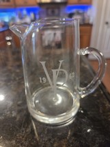Vintage Veiled Prophet Ball Souvenir Etched VP 1962 Clear Glass Creamer - $29.95
