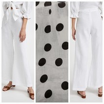 New Anthropologie Faithfull the Brand Sibyl Pants $219 X-SMALL White/Brown Dots - £55.20 GBP