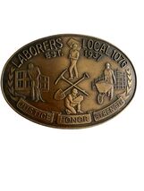 Vintage Laborers Local 1076 Union Belt Buckle Justice Honor Strength Bra... - $30.60