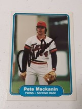 Pete Mackanin Minnesota Twins 1982 Fleer Autograph Card #556 READ DESCRIPTION - £3.88 GBP