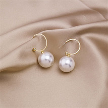 Pearl &amp; 18K Gold-Plated Huggie Earrings - $12.99