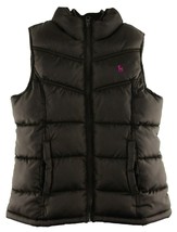 Old Navy Brown Puffy Vest Size Large Girls 19&quot; Long - £10.23 GBP