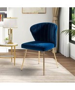 Teal Velvet Upholstered Wingback Accent Side Chair w/ Gold Metal Legs - €156,93 EUR