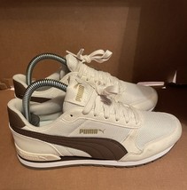 RARE PUMA ST Runner v2 Mesh SoftFoam Sneakers Size 5.5C White Brown 3671... - £31.44 GBP