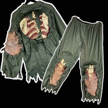 Zombie Costume Halloween Shirt and Pants Set Adult Size M/L Green Cosplay - £45.89 GBP