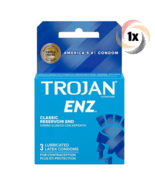 1x Pack Trojan ENZ Classic End Lubricated Latex Condoms | 3 Condoms Per ... - $13.66 CAD