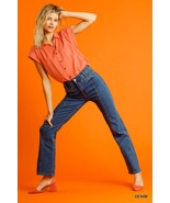 Women&#39;s Panel Straight Cut Denim Jeans With Pockets - $35.50