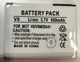 BATTERY PACK V8 Li-Ion 3.7V 650 mAh for MOTOROLA RAZR2 V8/V9M/BX41 - £6.31 GBP