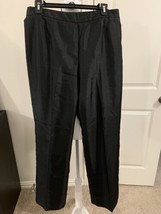 Women Black Fully Lined Dress cocktail Pants Sz 8 Inseam 31&quot; Le Suit Sateen - £13.54 GBP