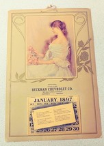 1965 Advertising Calendar Reproduction for Beckman Chevrolet Lovely Lillian 1897 - £19.52 GBP