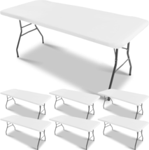 6 Pcs Tablecloth for Folding Fitted Rectangular Table Cloth 30 X 72 Inch Vinyl W - £38.77 GBP