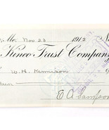 1912 Kineo Trust Company Bank Check E.A. Sampson Dover Maine Signed 1007... - $370.74 MXN 1912 Kineo Trust Company Bank Check E.A. Sampson Dover Maine Signed 1007... - $370.74 MXN