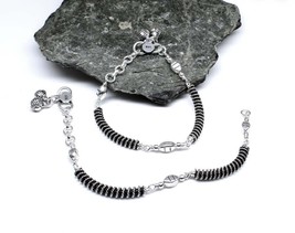 925 Silver Jewelry Kids  Anklets Ankle chain foot baby Bracelet 5.7&quot; - £42.48 GBP