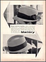 1950s Mallory Hats PRINT AD &quot;The Telecrease&quot; BX2 - $123.24 MXN