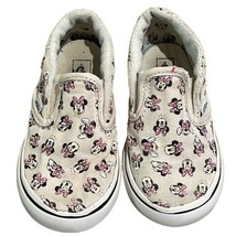 Vans Disney Pale Pink Minnie Mouse Slip-on Sneaker Shoes Girls Size 6 - $10.00