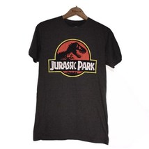 Jurassic Park T Shirt Movie Logo Retro Grey Cotton blend Graphic Size Small - £9.57 GBP