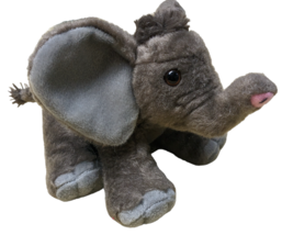 2013 Wild Republic Sitting Baby Elephant Plush Bean Bag Stuffed Animal 10” Long - £10.10 GBP