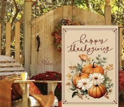 Happy Thanksgiving Double sided Vibrant Garden Flag ~ 12&quot; x 18&quot; ~ NEW! - $12.17