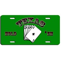 Texas hold &#39;em poker aluminum vanity license plate car truck SUV tag green - £13.06 GBP