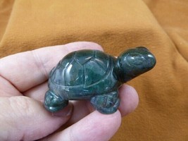(Y-TUR-LAO-737) green fancy jasper TURTLE tortoise FIGURINE gemstone tur... - $23.36