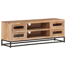 Industrial Rustic Vintage Wooden Solid Acacia Wood TV Tele Stand Unit Cabinet - £214.00 GBP