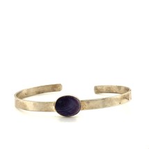 Vintage Sign Sterling Handmade Oval Amethyst Stone Baby Children Bracele... - $44.55