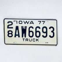 1977 United States Iowa Delaware County Passenger License Plate 28 AW6693 - $18.80