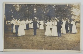 RPPC Victorians Dancing &amp; Couple Kissing in Park c1910 Real Photo Postcard P7 - £19.57 GBP