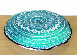 Round Floral Mandala Cushion Cover Decorative Pillow Covers Floor Pillow Covers - £13.48 GBP+
