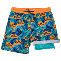 Corona Extra Tropical Beer 6&quot; Inseam Lined Swim Trunks Multi-Color - £31.65 GBP