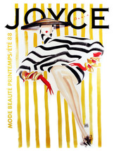 Quality POSTER.Joyce Summer fashion in stripes,hat.Interior Designer art.v459 - £14.24 GBP+