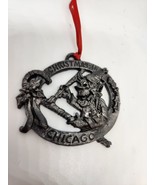 1991 Vintage Pewter Ornament Christmas in Chicago painting Elf - RICKER - £14.85 GBP