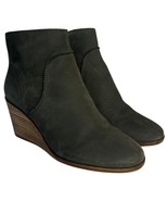 Lucky Brand Bootie Womens 8M Zanta Ankle Zip Suede Leather Wedge Heel Bo... - $33.83 CAD