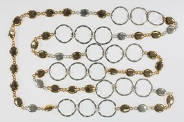 RLM Studios Sterling Silver Two Tone Rings 36&quot; Chain Link Necklace - £244.21 GBP