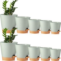 Plant Pots Amyhill 10 Pack 7/6.5/6/5.5/5 Inch Self Watering Planters With - £35.14 GBP