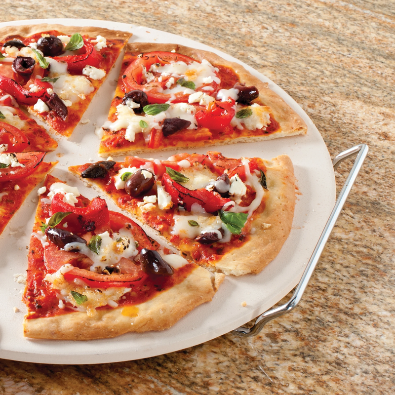 2-Piece Pizza Bakeware Set with 13" Ceramic Pizza Stone and Steel Wire Holder Item image 7