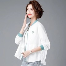 Protection jacket women daisy embroidery thin casual outerwear long sleeve short spring thumb200
