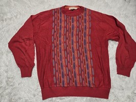 Vintage Norm Thompson Sweater Mens L  Cosby Biggie Coogi Tundra Pink Pullover - £25.62 GBP