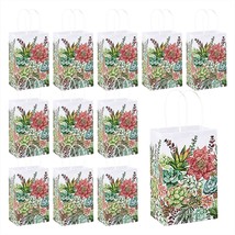 HOME &amp; HOOPLA Succulent Garden Paper Gift Bags and Party Favor Bags, Sma... - £14.32 GBP