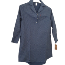 Levi Strauss Pajama Top Shirt Night Gown Womens XS Front Button Chest Po... - $18.70