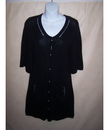 BCBG MaxAzria Black Sweater Dress sz M Button Down Cardigan EUC! - £19.60 GBP