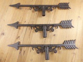 3 Large Cast Iron Weathervane Arrow Top Rod 22&quot; Long Rustic Weather Vane... - $1,208.81 MXN