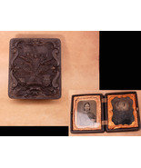 Antique Fancy Haunted daguerreotype - Civil war embossed Gutta percha ca... - £121.92 GBP