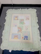 Vintage Carter’s Just One You Plaid Bears Bunnies Crib Quilt Comforter - £114.72 GBP