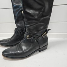 Burberry Black Leather Riding Boots Made In Italy Size 36 1/2 ITCALFAL8MON - £236.57 GBP